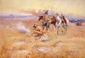 Schwarzfußindianer Brennende Crow Buffalo Range Cowboy Charles Marion Russell Indianer